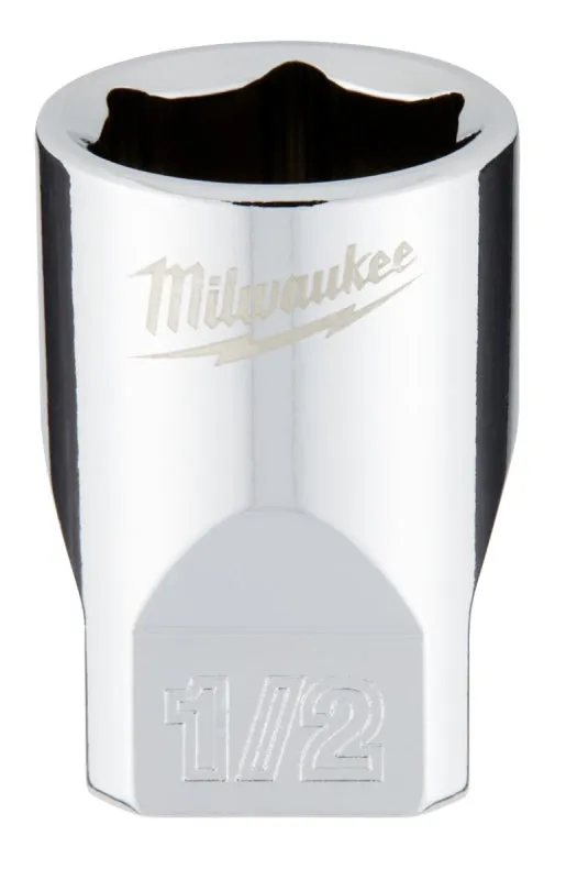 Milwaukee 45-34-9009 Socket, 1/2 in Socket, 1/4 in Drive, 6-Point, Chrome Vanadium Steel, Chrome :CD: QUANTITY: 1
