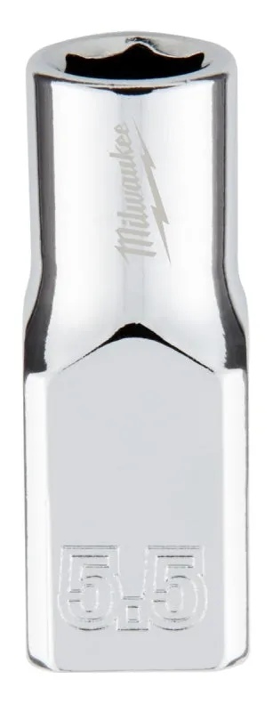 Milwaukee 45-34-9031 Socket, 5.5 mm Socket, 1/4 in Drive, 6-Point, Chrome Vanadium Steel, Chrome :CD: QUANTITY: 1
