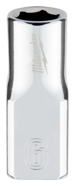 Milwaukee 45-34-9032 Socket, 6 mm Socket, 1/4 in Drive, 6-Point, Chrome Vanadium Steel, Chrome :CD: QUANTITY: 1