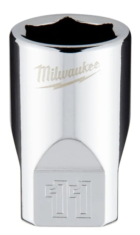 Milwaukee 45-34-9037 Socket, 11 mm Socket, 1/4 in Drive, 6-Point, Chrome Vanadium Steel, Chrome :CD: QUANTITY: 1