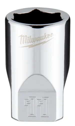 Milwaukee 45-34-9037 Socket, 11 mm Socket, 1/4 in Drive, 6-Point, Chrome Vanadium Steel, Chrome :CD: QUANTITY: 1