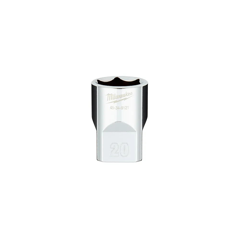 Milwaukee 45-34-9121 - 1/2 in. Drive 20MM Metric 6-Point Socket with FOUR FLAT™ Sides