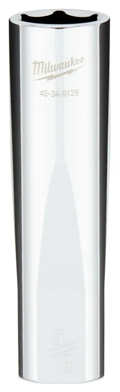 Milwaukee 45-34-9128 Socket, 5/8 in Socket, 1/2 in Drive, 6-Point, Chrome Vanadium Steel, Chrome :CD: QUANTITY: 1