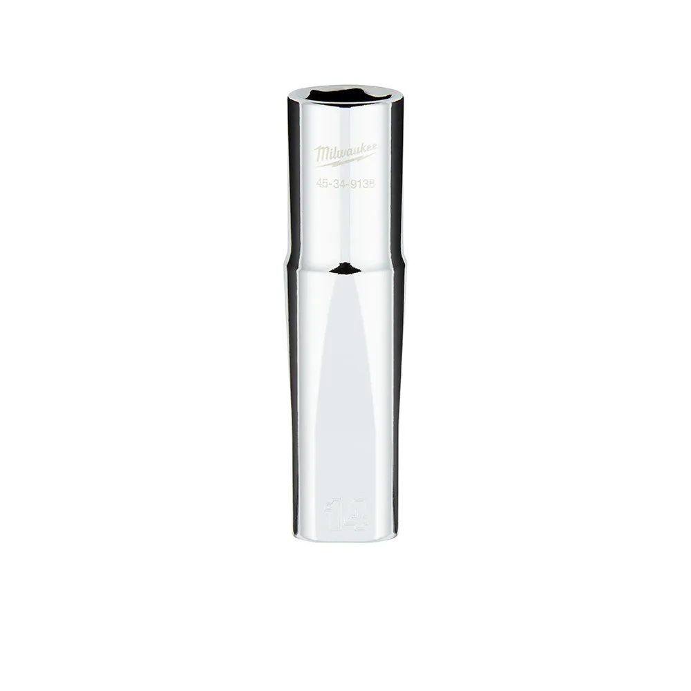 Milwaukee 45-34-9138 - 1/2 in. Drive 14MM Metric 6-Point Deep Socket with FOUR FLAT™ Sides