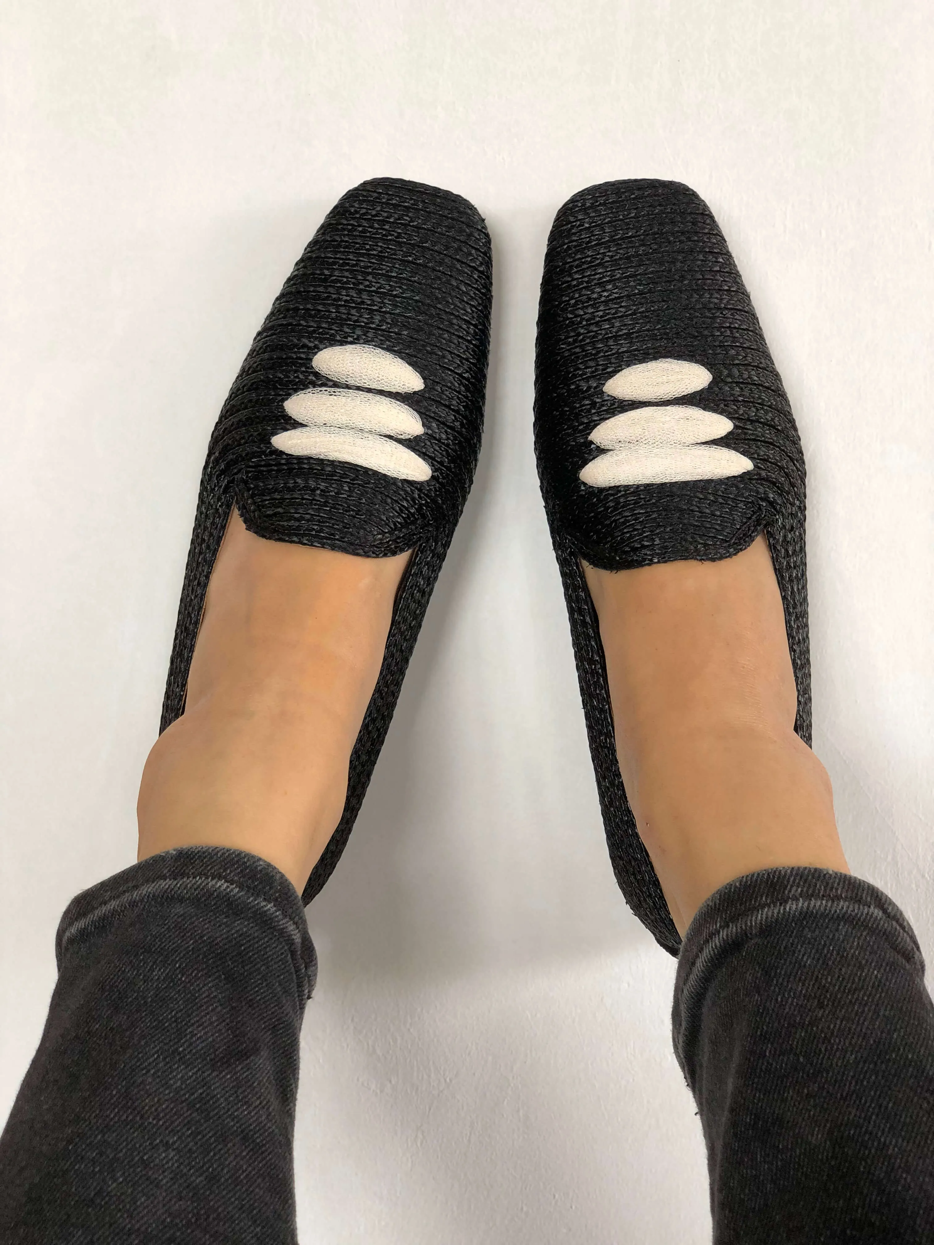 Mocasín Rafia Negro Casablanca