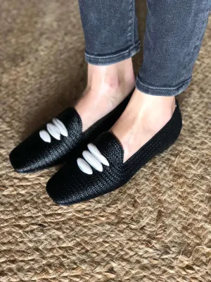 Mocasín Rafia Negro Casablanca
