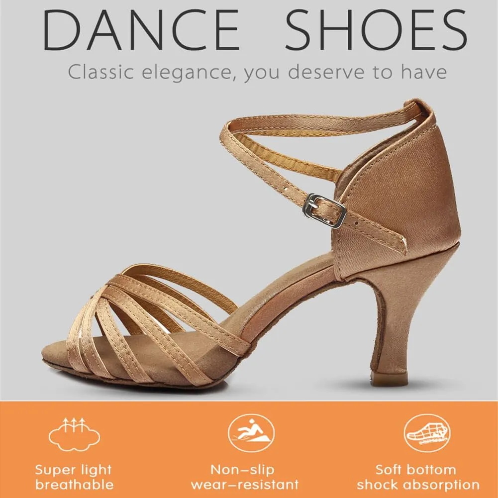 MSMAX Women's Practice Ballroom Dancing Shoes Indoor Performance Latin Dance Shoes for Woman