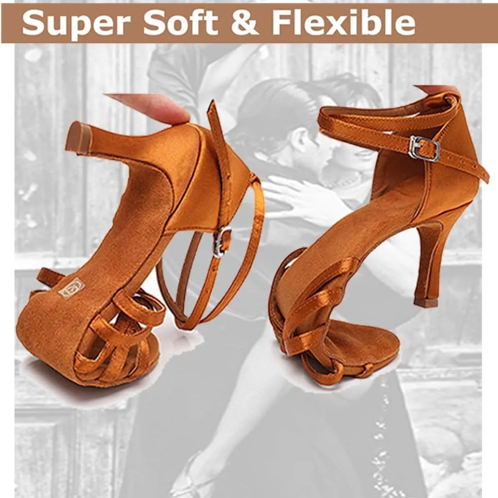 MSMAX Women's Practice Ballroom Dancing Shoes Indoor Performance Latin Dance Shoes for Woman