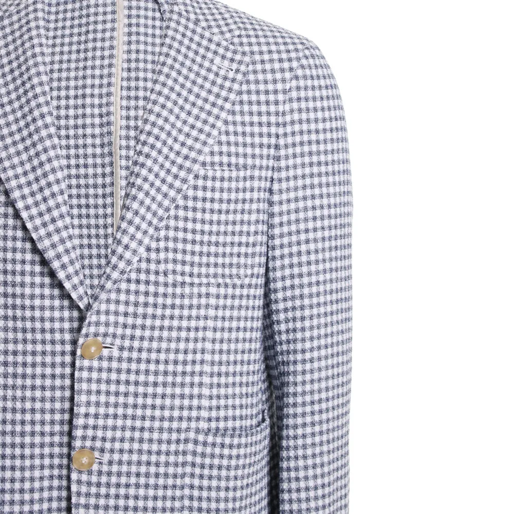 Navy Gingham Stretch Sportscoat