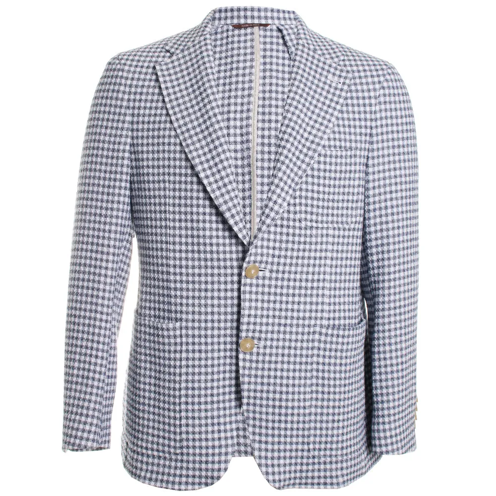 Navy Gingham Stretch Sportscoat