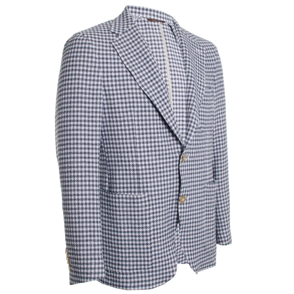 Navy Gingham Stretch Sportscoat