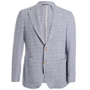 Navy Gingham Stretch Sportscoat