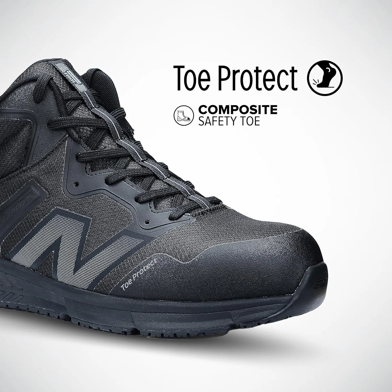New Balance Evolve ESD Safety Shoes for Men - Non Slip Composite Toe Static Dissipative Electrical Hazard - Wide Fit, Black