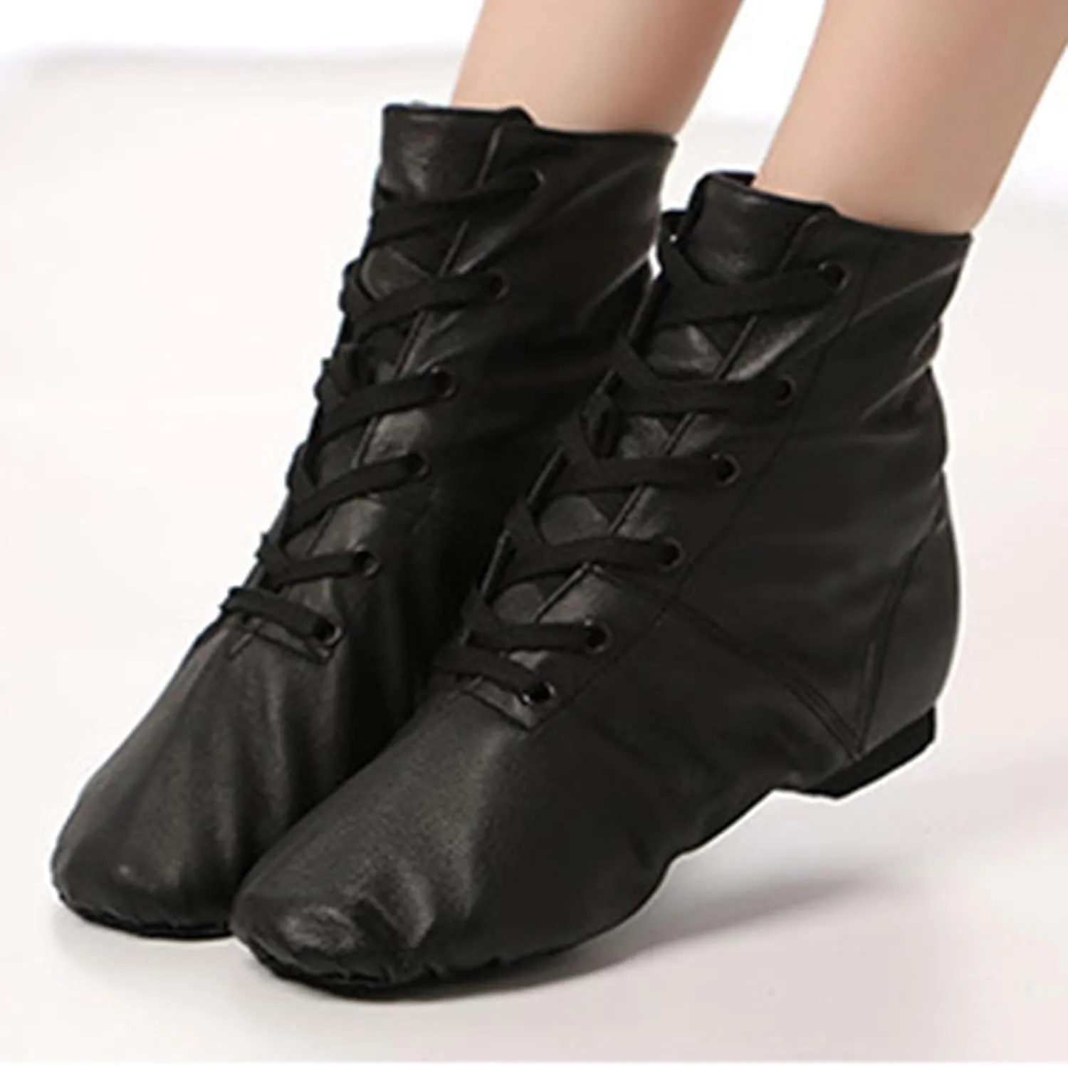 ONAIC Womens Ballroom Dance Shoes Jazz Boot Shoes Closed Toe Lace-Up Modern Salsa Shoes Platform Shoes