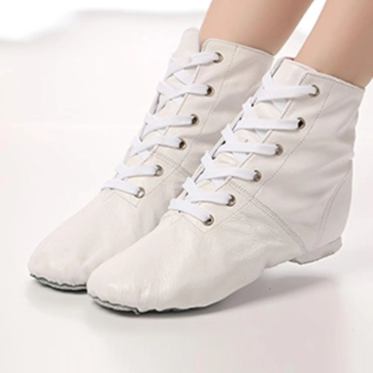 ONAIC Womens Ballroom Dance Shoes Jazz Boot Shoes Closed Toe Lace-Up Modern Salsa Shoes Platform Shoes