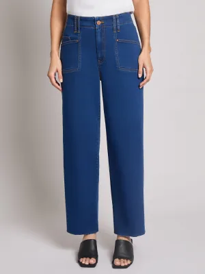 Patch Pocket Wide Leg Denim, Phoenix Wash