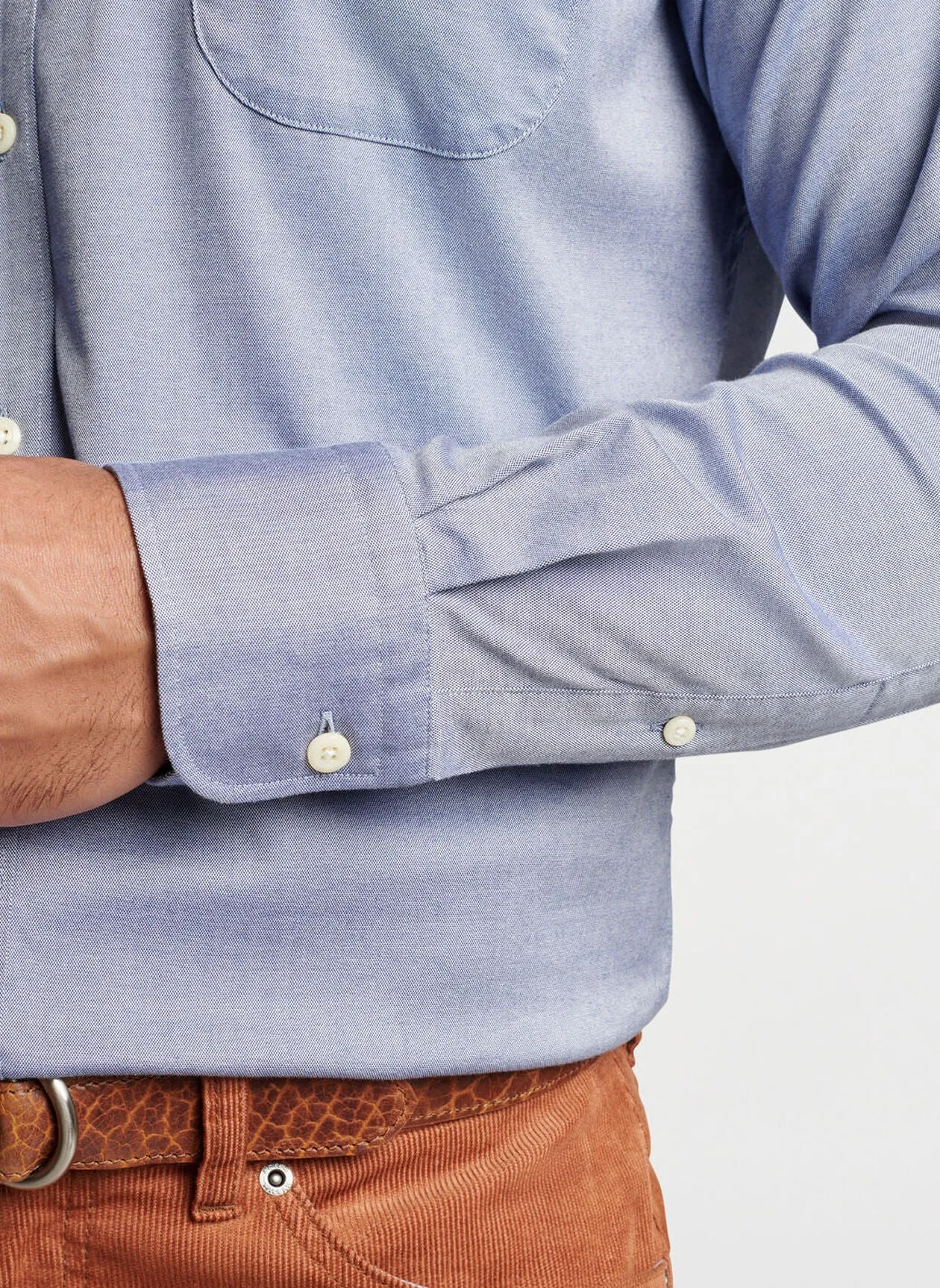 Peter Millar Campbell Perfect Pinpoint Cotton-Stretch Sport Shirt - Sport Navy