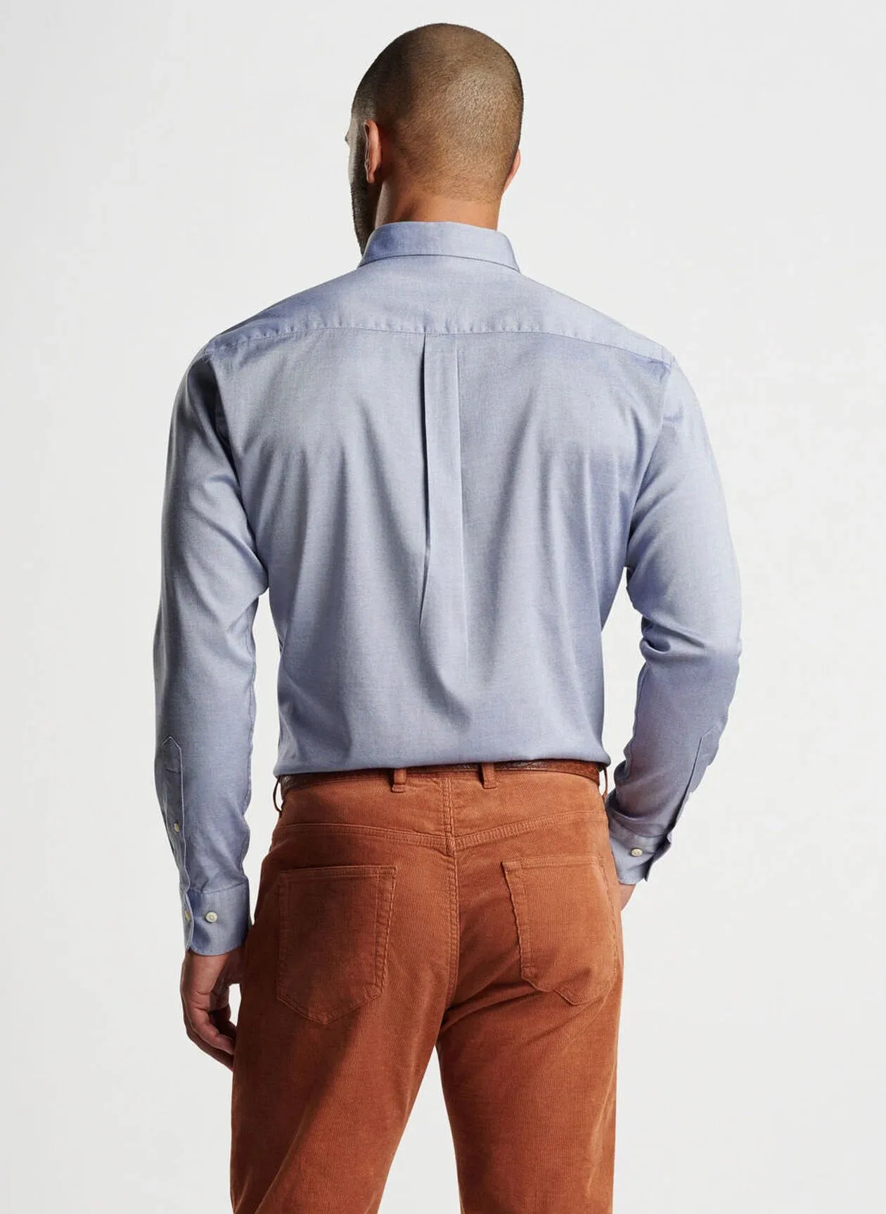 Peter Millar Campbell Perfect Pinpoint Cotton-Stretch Sport Shirt - Sport Navy