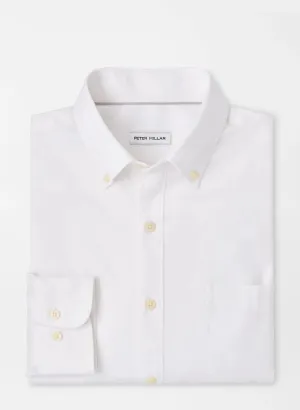 Peter Millar Campbell Perfect Pinpoint Cotton-Stretch Sport Shirt - White