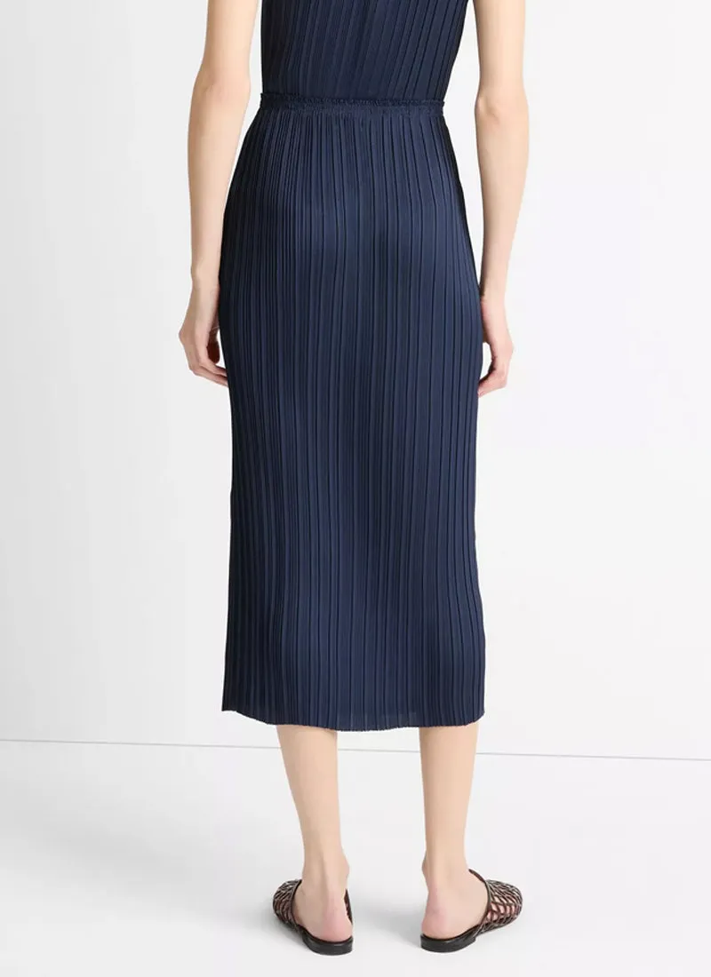 Pleated Straight Pull On Skirt