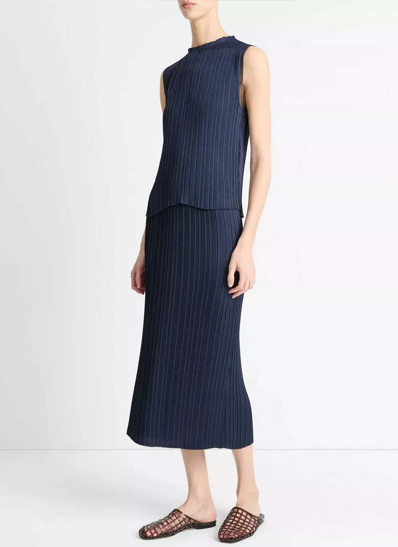 Pleated Straight Pull On Skirt