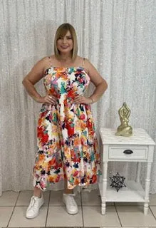 Plus flower maxi dress