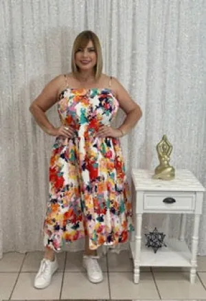 Plus flower maxi dress