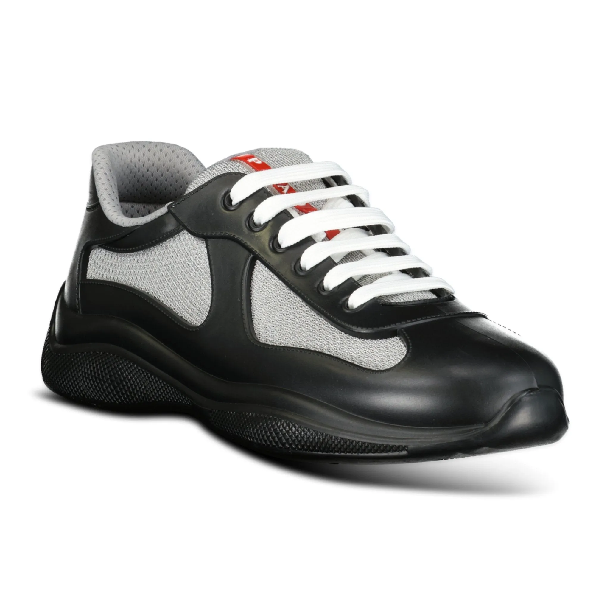 Prada Americas Cup Sneakers Soft Rubber Black & Grey Mesh