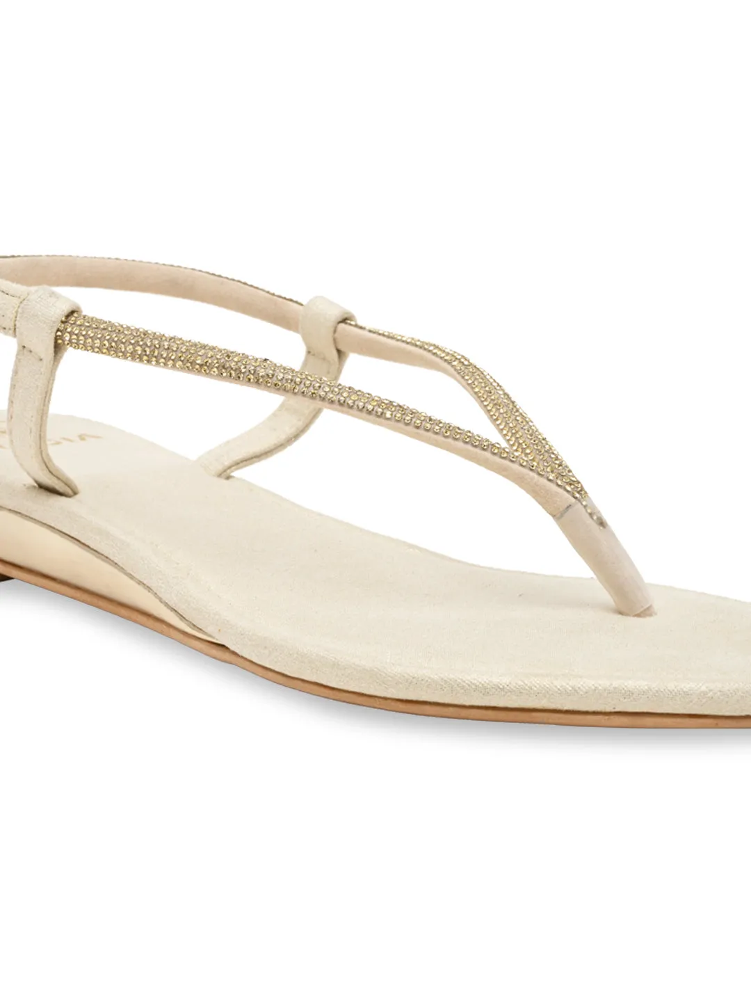 Rocia By Regal Gold Women Diamond Thong Flat Sandals