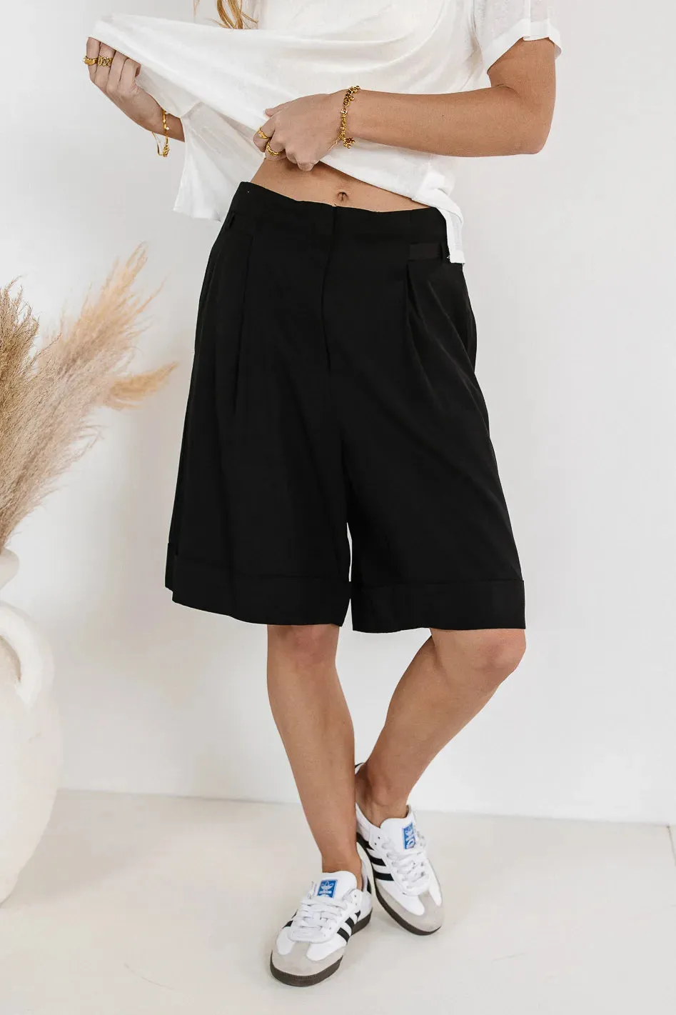 Scottie Tie Shorts in Black - FINAL SALE