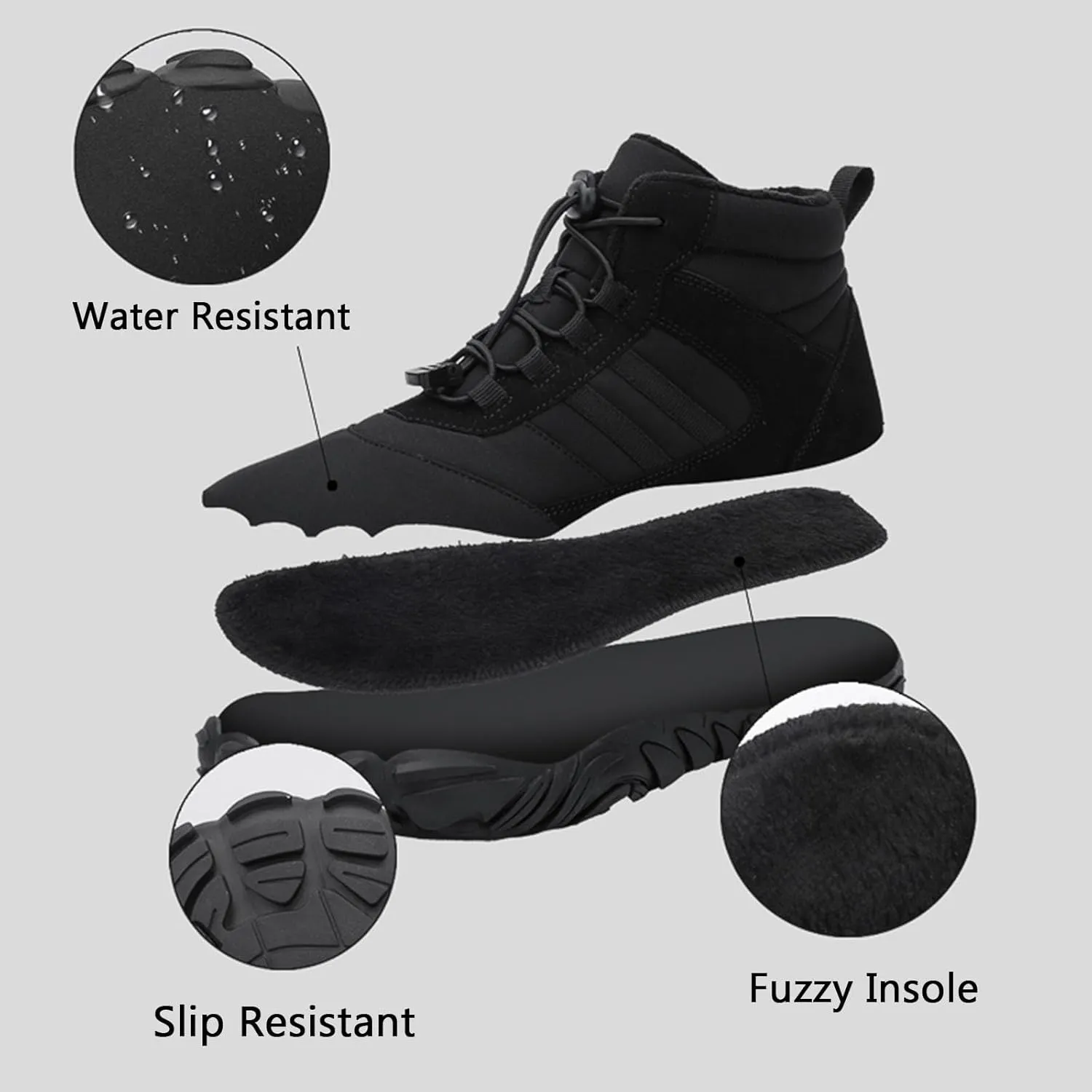 SECHRITE Women Barefoot Shoes Mens Minimalist Zero Drop Boots Wide Toe Box Toes Sneakers Workout Footwear Shoes