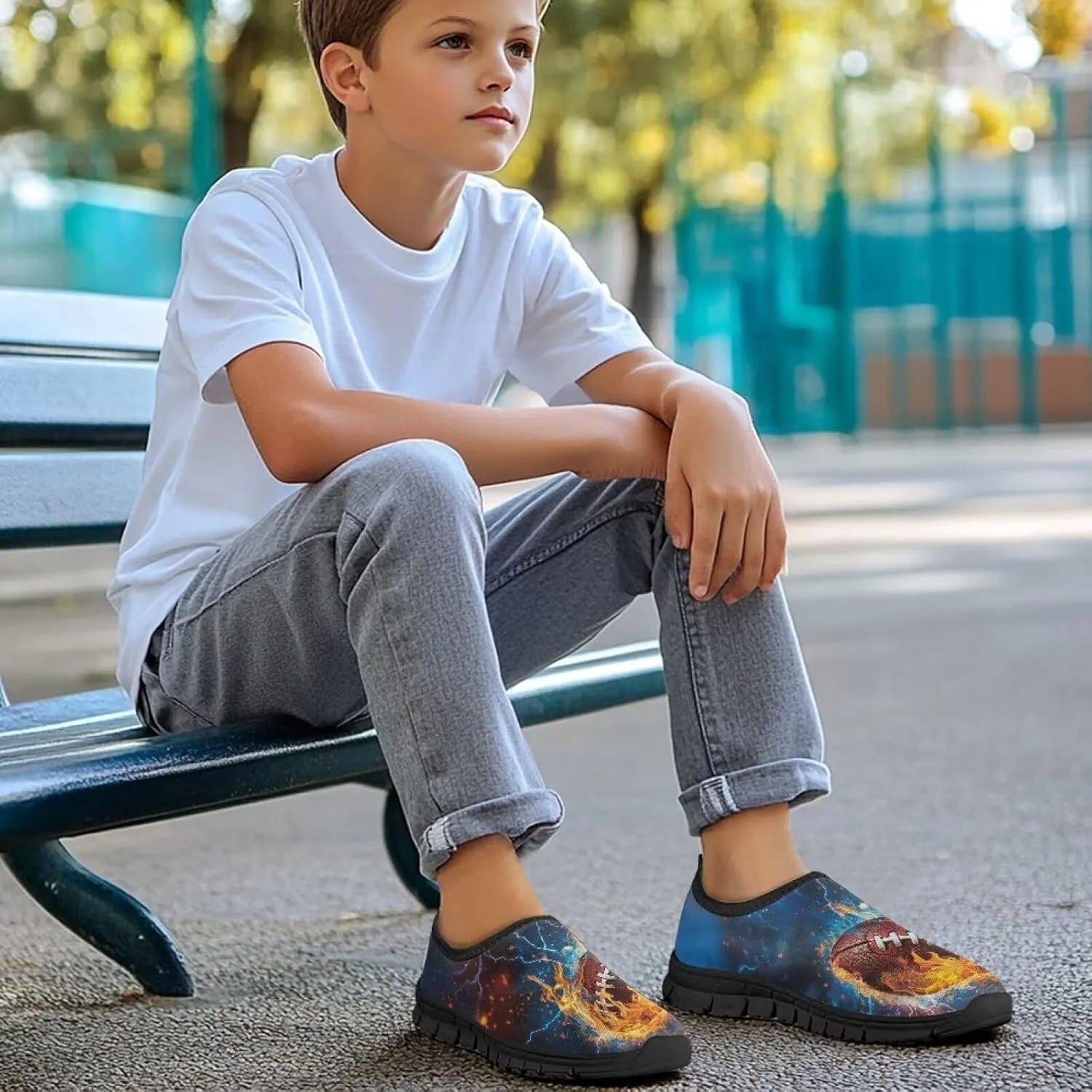 Slip-On Walking Shoes for Children Casual Flat Soft Non-Slip Shoes Low-Top Outdoor Sneakers Boys Girls US Size 11-15