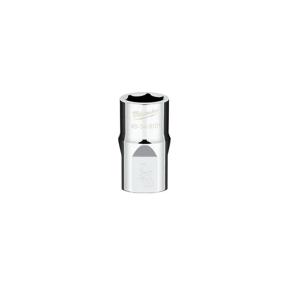 Socket - Milwaukee 1/2 in. Drive 9/16 in. SAE 6-Point Socket with FOUR FLAT™ Sides, 45-34-9101