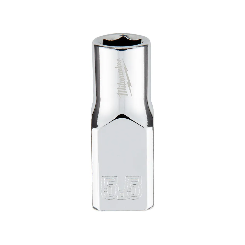 Socket - Milwaukee 1/4 in. Drive 5.5mm Metric 6-Point Socket, 45-34-9031