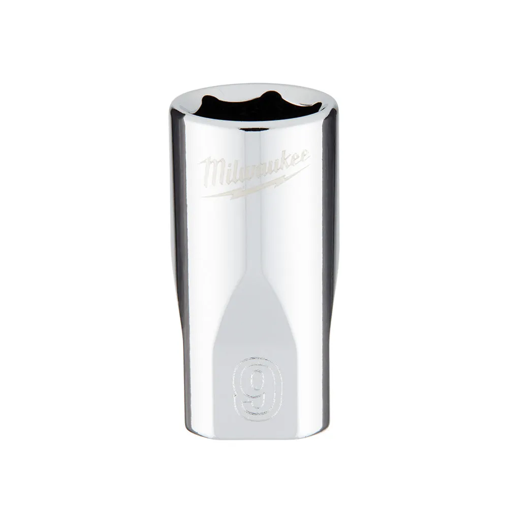 Socket - Milwaukee 1/4 in. Drive 9mm Metric 6-Point Socket, 45-34-9035