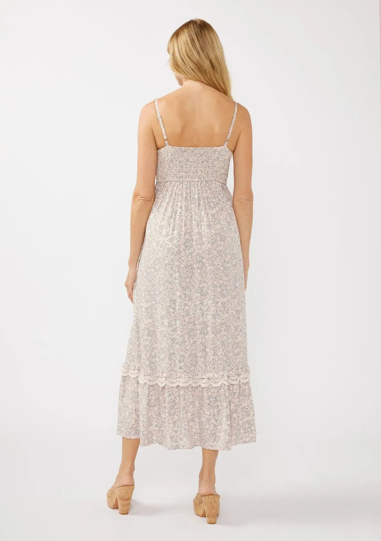 SWEET ESCAPE FLORAL MAXI DRESS - NATURAL/PINK