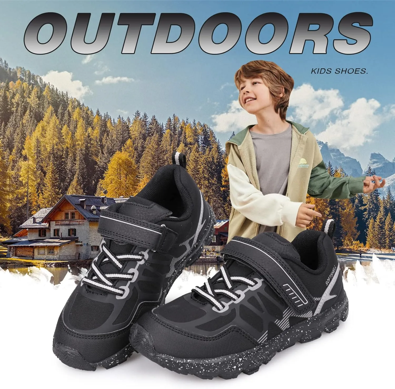 UOVO Boys Shoes Boys Sneakers Boys Tennis Hiking Running Shoes Kids Waterproof Athletic Outdoor Sneakers Non-Slip Comfy(Little/Big Boys)