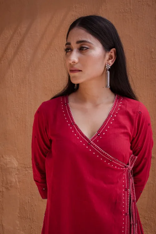 Urmul'Hoor' Laal Ishq Cotton Kurti.(2pc kurta and pant set )