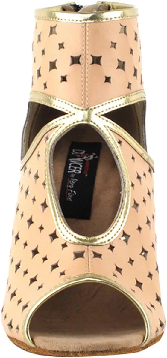 Very Fine Women's Salsa Ballroom Tango Dance Shoes CD3022 Bundle with Shoe Brush 3"