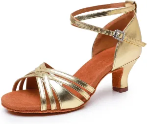 Women Latin Dance Shoes Satin Performance Salsa Bachata Professional Ballroom Dance Shoes,Model EM930-5cm Heel
