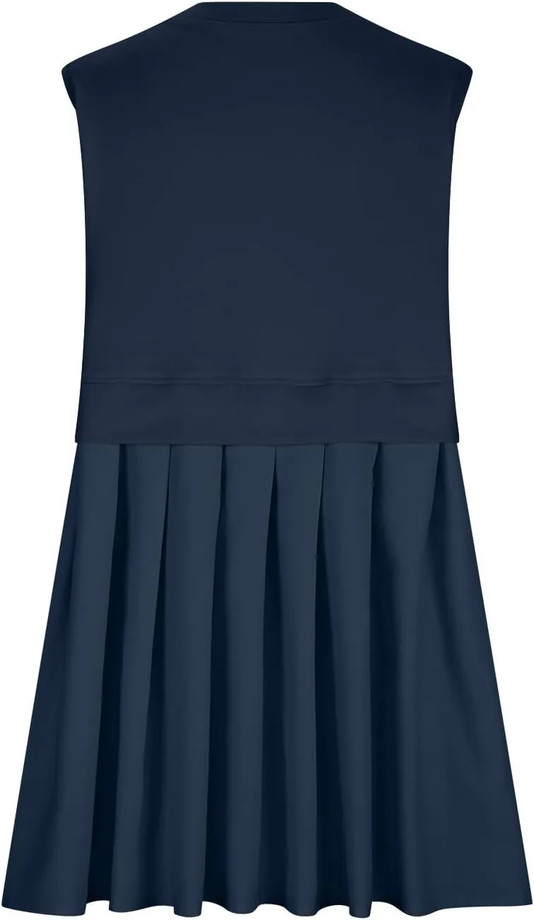 Womens 2025 Summer Casual Boho Midi Dress Flowy Aline Sleeveless Tiered Pleated Dresses Trendy Cute Sundress S-XXL