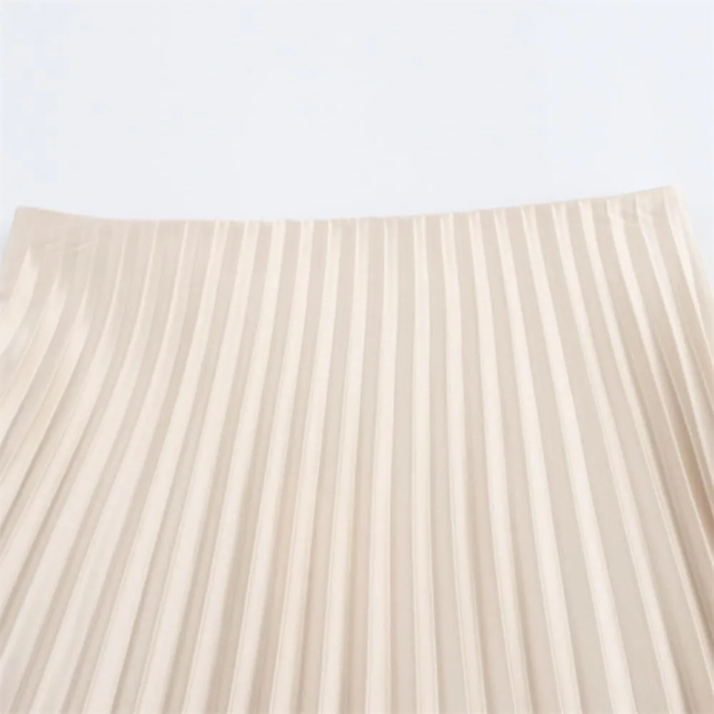 Women's A-Line Midi Skirt - Polyester Stretch Pencil Skirt for Work