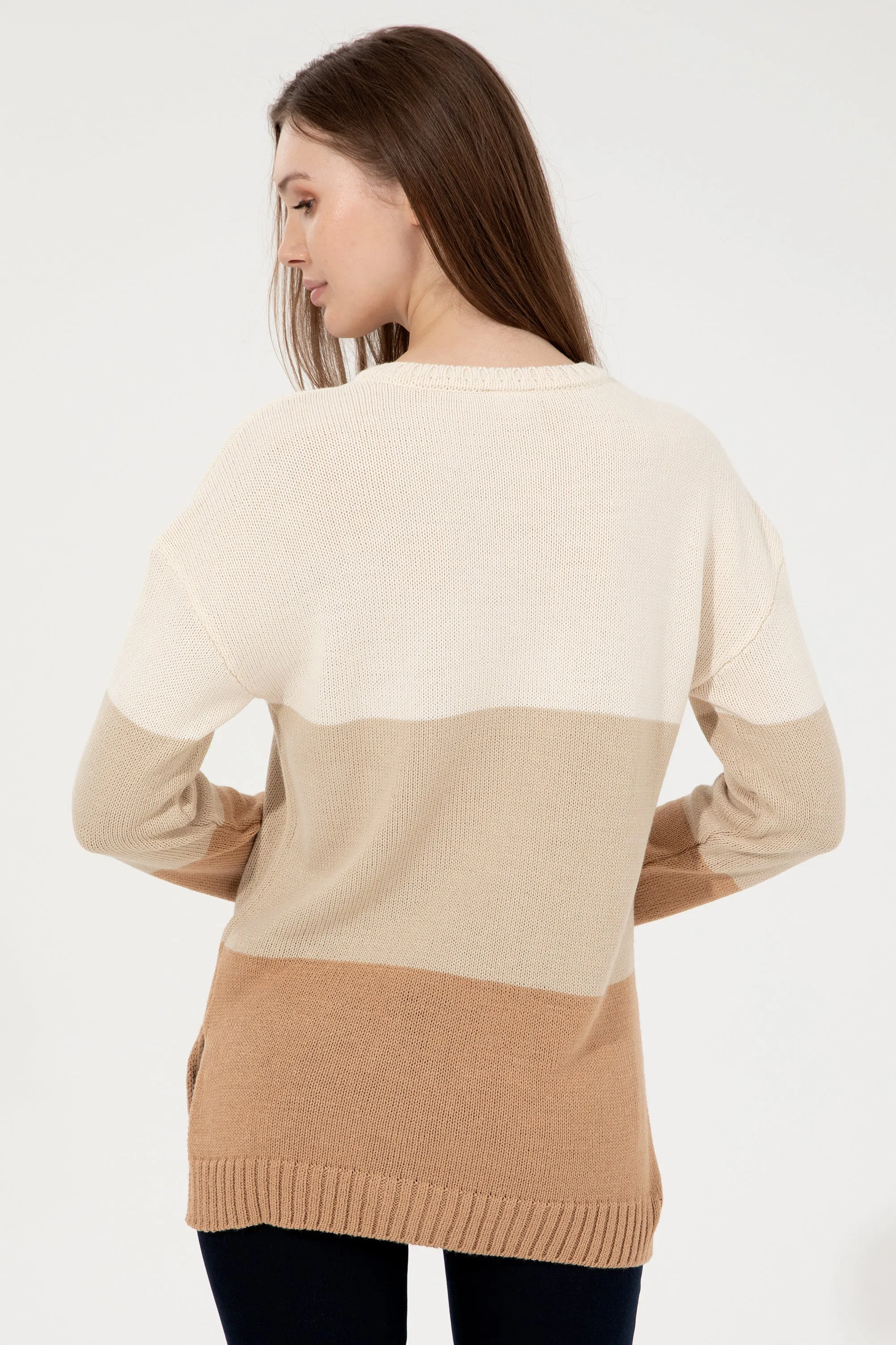 Womens Knitwear Stone Melange