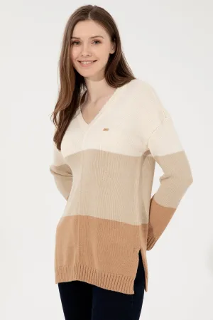 Womens Knitwear Stone Melange
