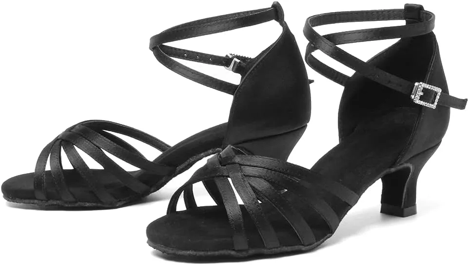 Women's Latin Salsa Dance Shoes Ballroom Performance Professional Practice Dancing Shoes,Model 802QB