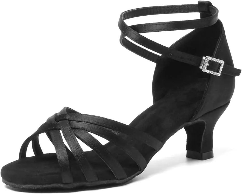 Women's Latin Salsa Dance Shoes Ballroom Performance Professional Practice Dancing Shoes,Model 802QB