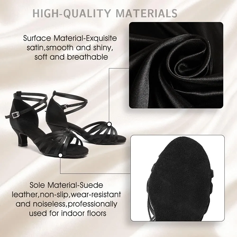Women's Latin Salsa Dance Shoes Ballroom Performance Professional Practice Dancing Shoes,Model 802QB