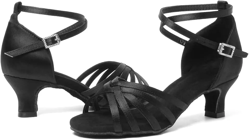 Women's Latin Salsa Dance Shoes Ballroom Performance Professional Practice Dancing Shoes,Model 802QB