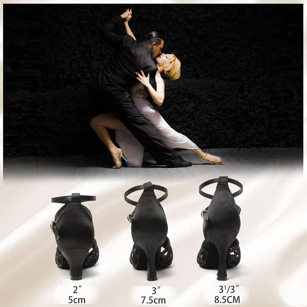 Women's Latin Salsa Dance Shoes Ballroom Performance Professional Practice Dancing Shoes,Model 802QB