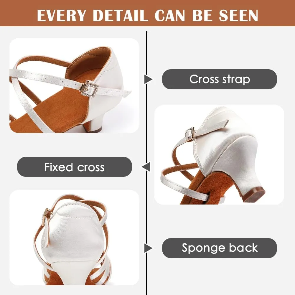 Women's Professional Latin Dance Shoes Open Toe Ballroom Salsa Practice Dance Performance Shoes